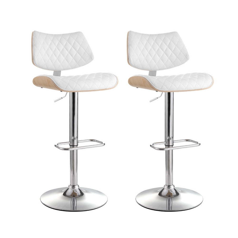 Artiss bar stool PU leather seat and bentwood shell detail — Allure Home Collections