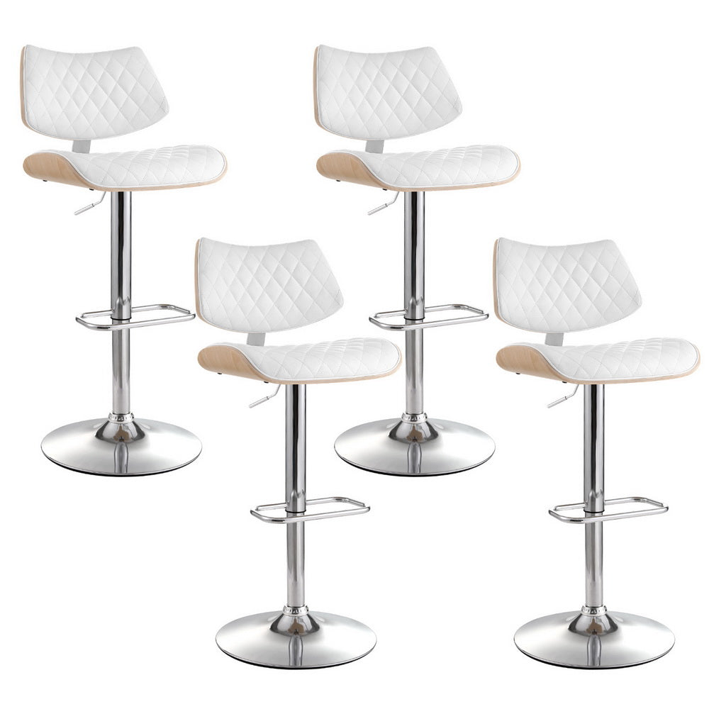 Artiss bar stool bentwood frame and PU leather seat detail — Allure Home Collections