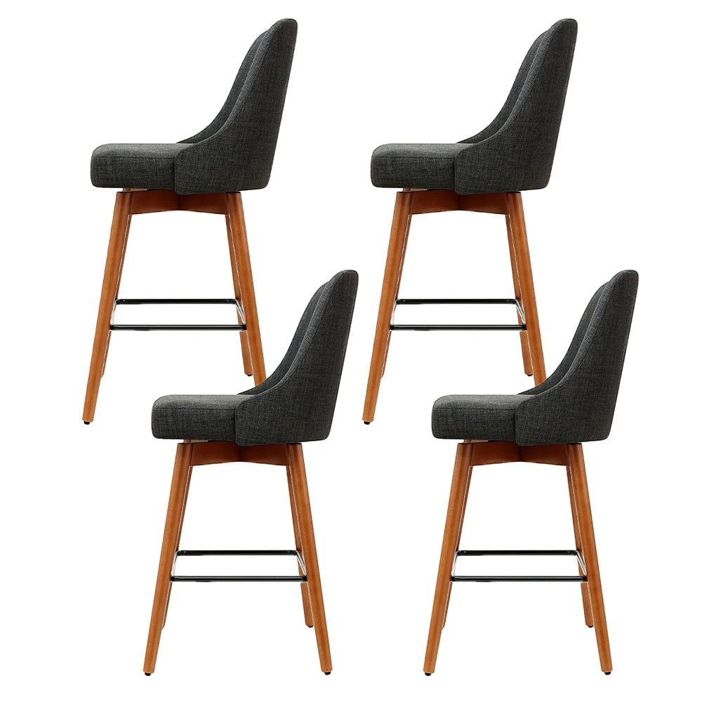 Tootgarook Swivel Bar Stool, Charcoal 4pcs
