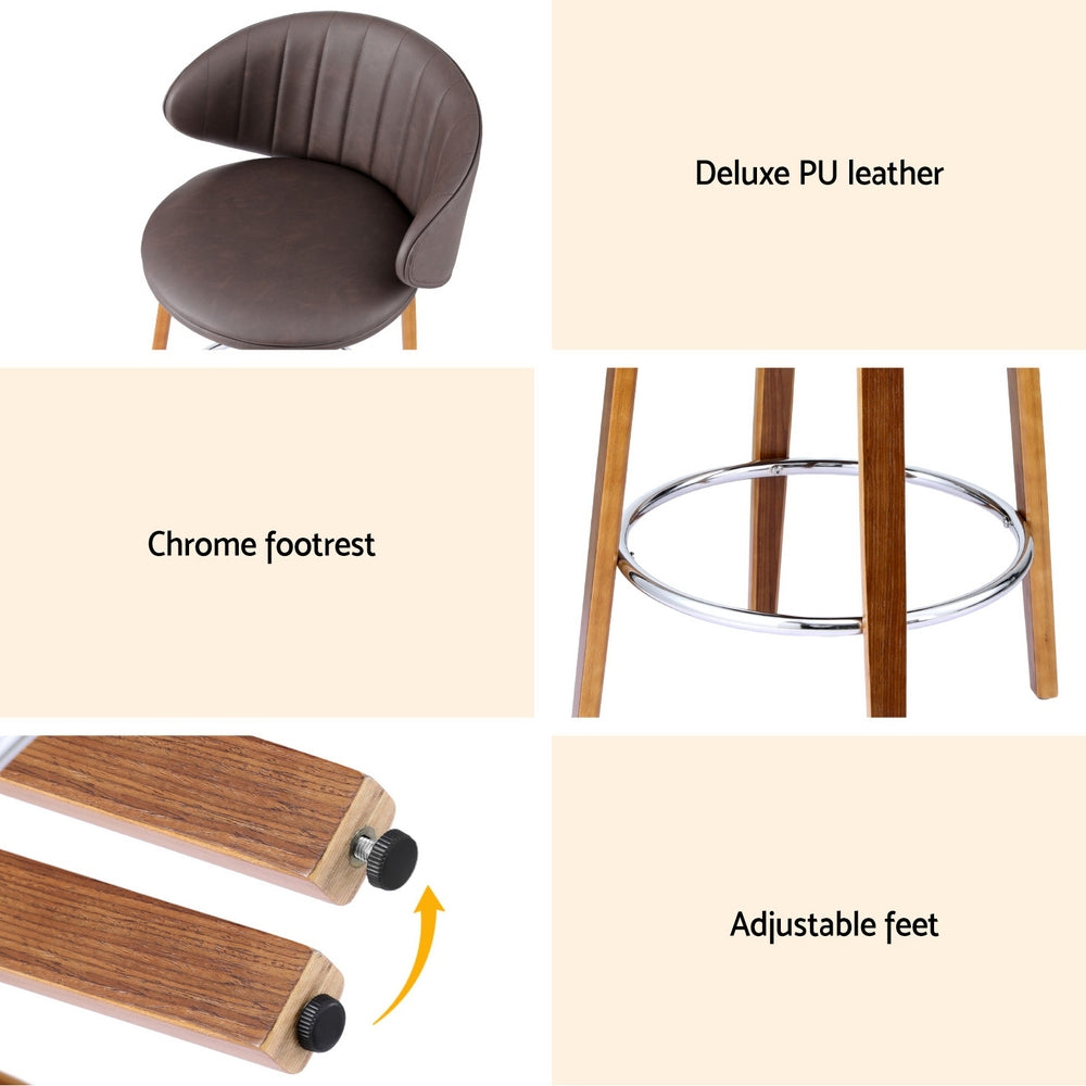 Flinders Bar Stool, Brown 2pcs