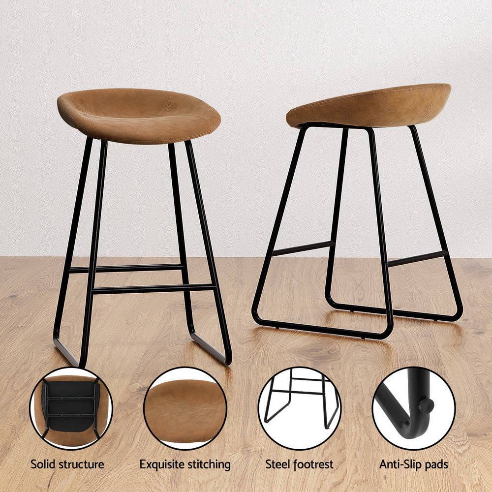 Side profile of Artiss Ludovic bar stool showing metal frame — Allure Home Collections