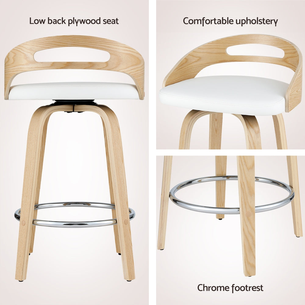 Artiss swivel bar stool PU leather seat close-up — Allure Home Collections
