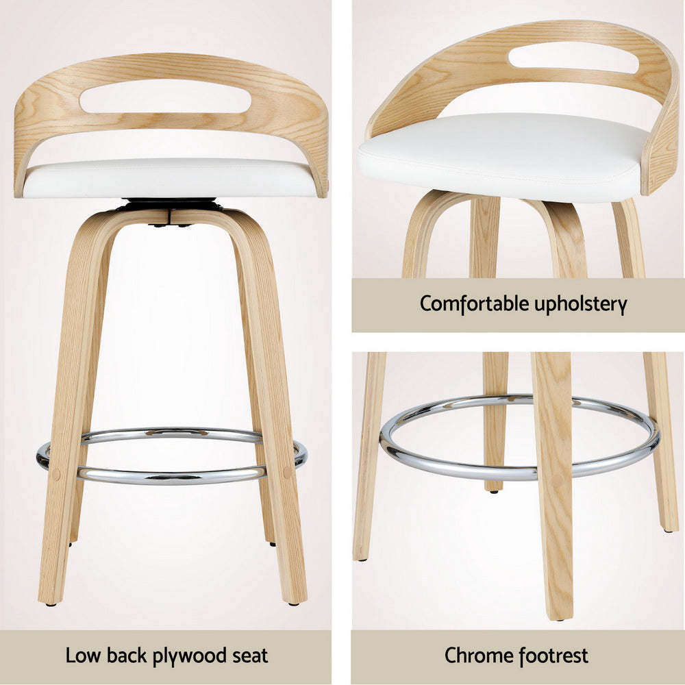 Artiss bar stool PU leather seat close-up — Allure Home Collections