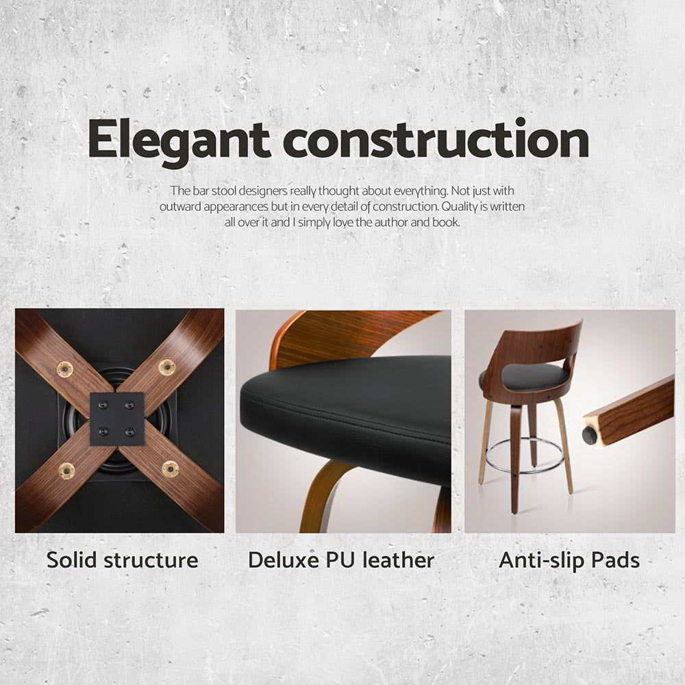 Artiss swivel leather bar stool padded seat close-up — Allure Home Collections