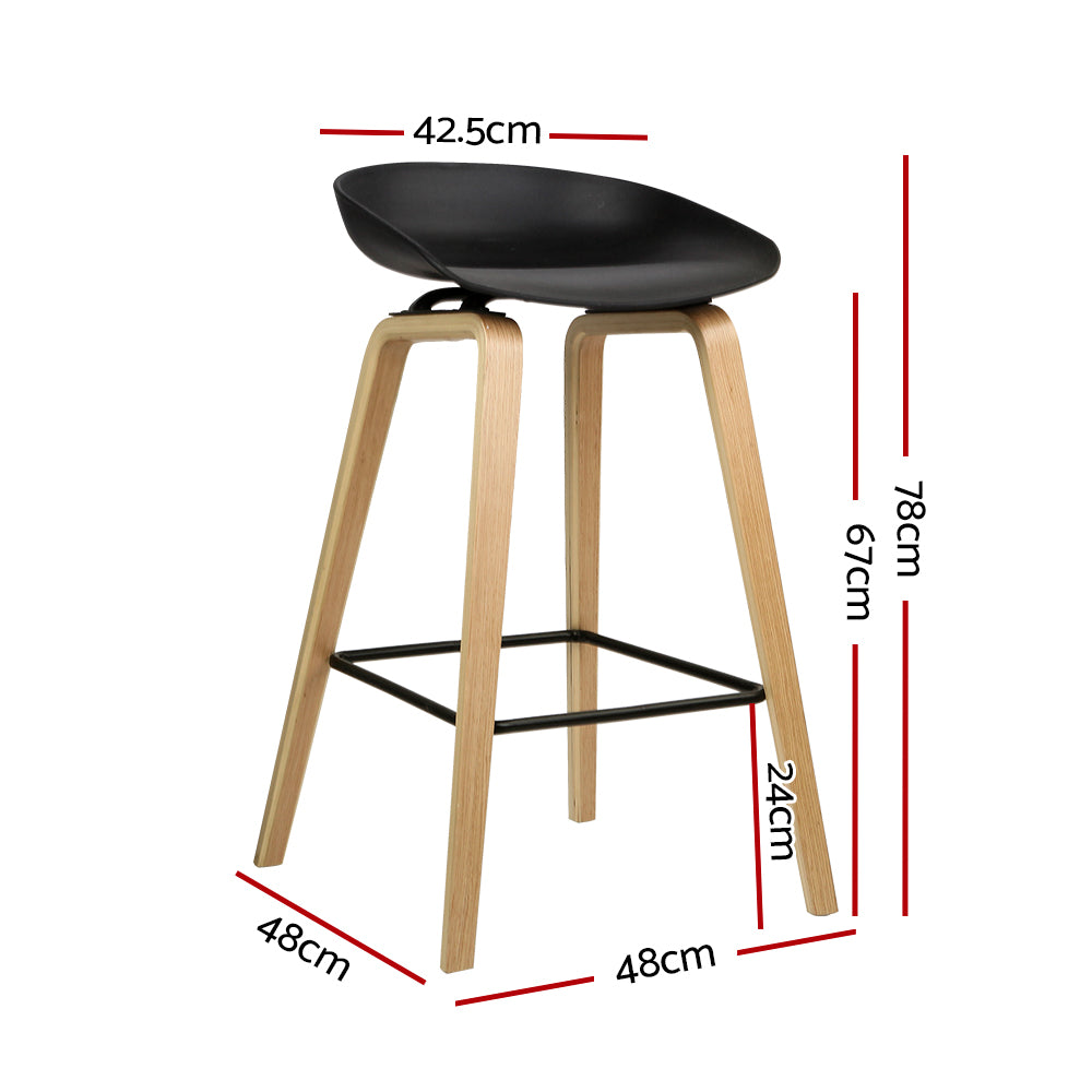 Artiss wooden bar stool seat close-up — Allure Home Collections