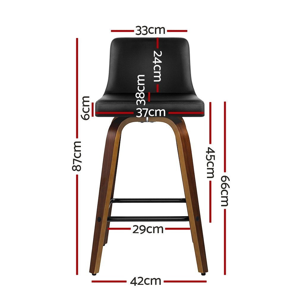 Balcombe walnut swivel wooden bar stool with padded seat in a modern kitchen