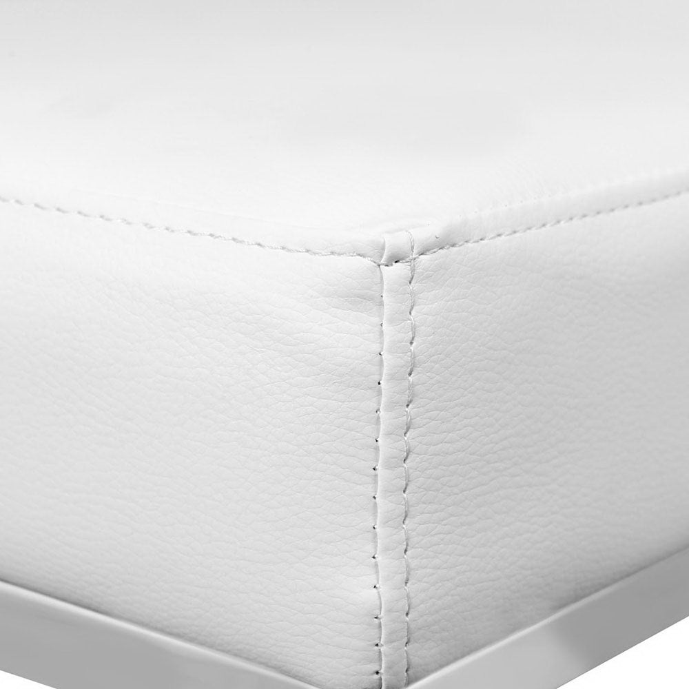Artiss white leather bar stool seat close-up — Allure Home Collections