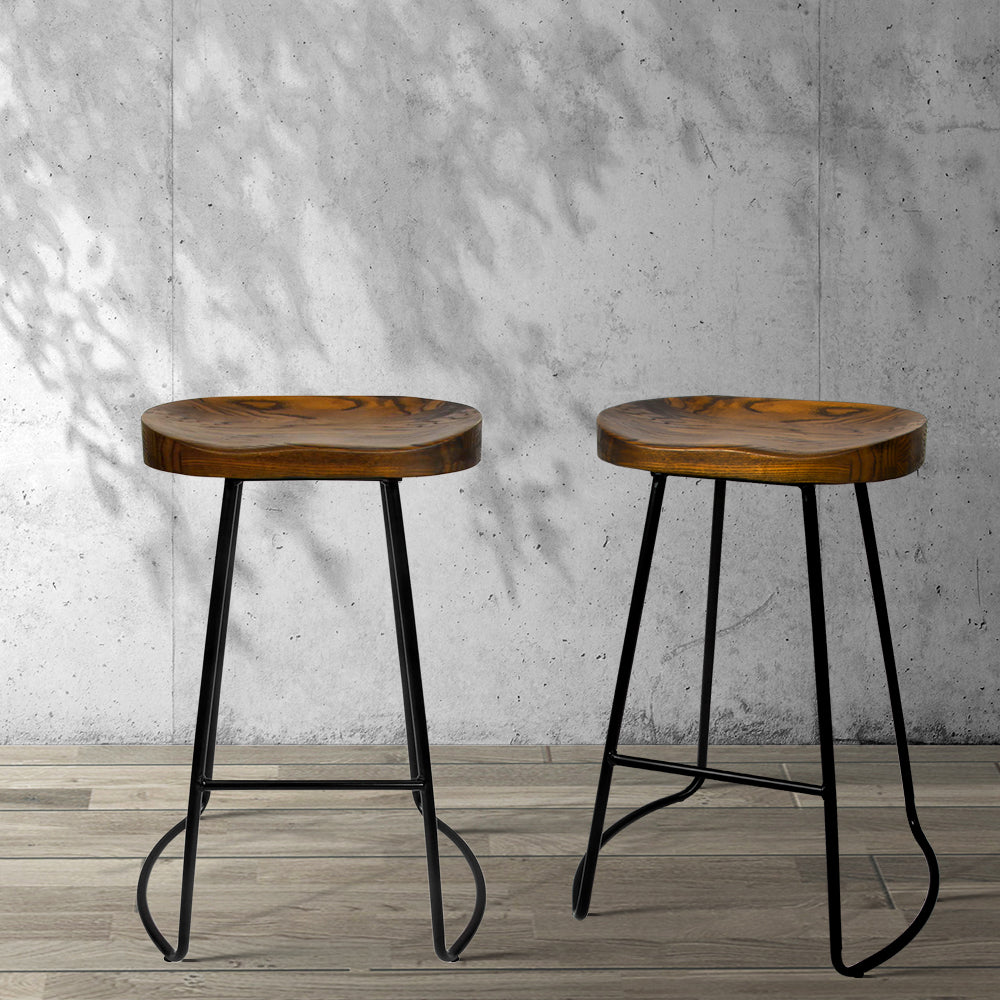 Pair of Artiss industrial tractor seat bar stools in kitchen setting — Allure Home Collections