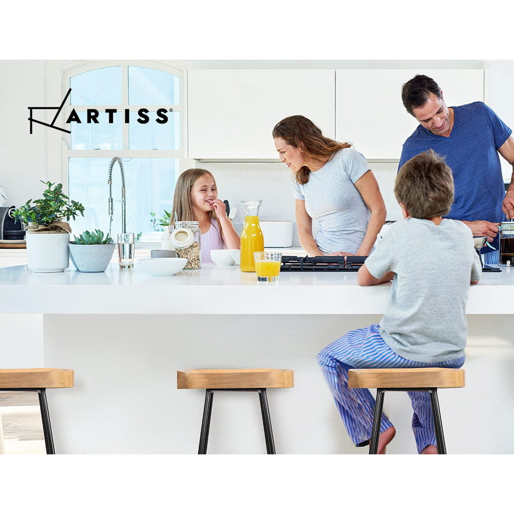 Set of 4 Artiss tractor seat bar stools in styled home bar — Allure Home Collections