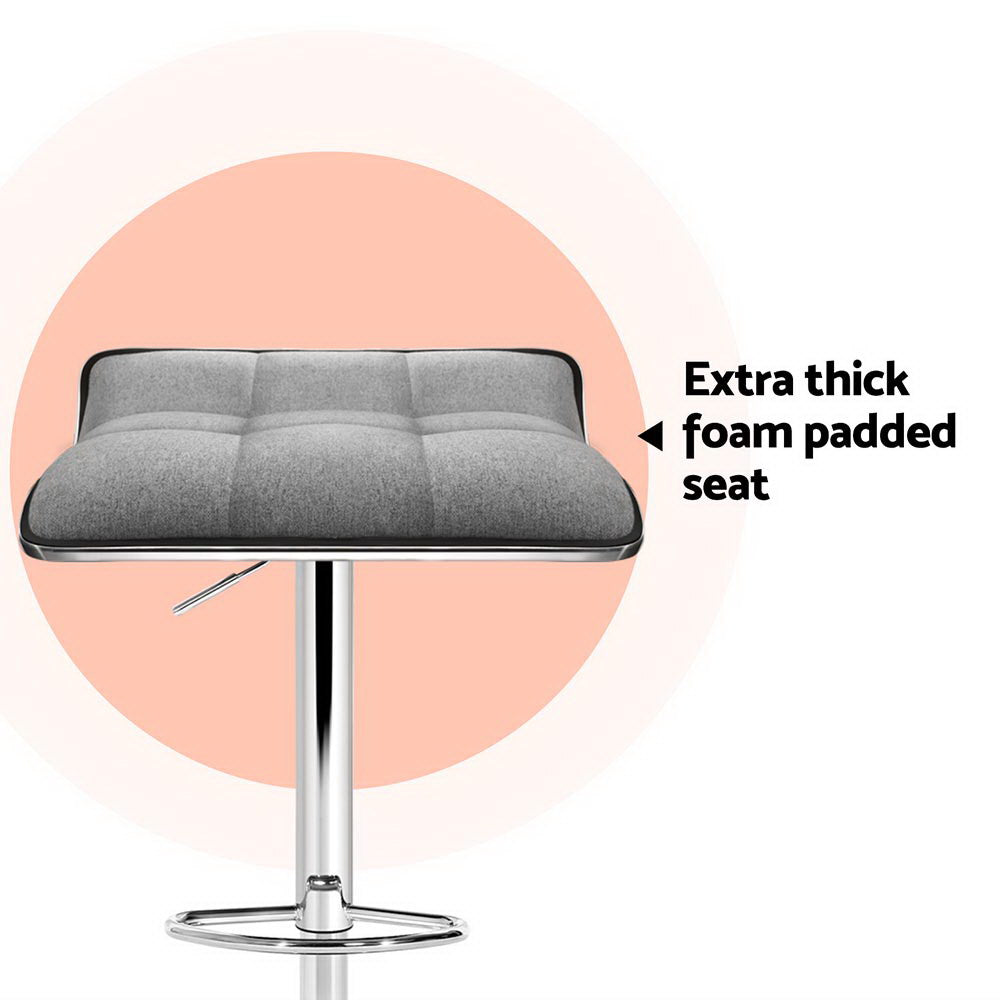 Artiss linen bar stool seat close-up showing fabric detail — Allure Home Collections