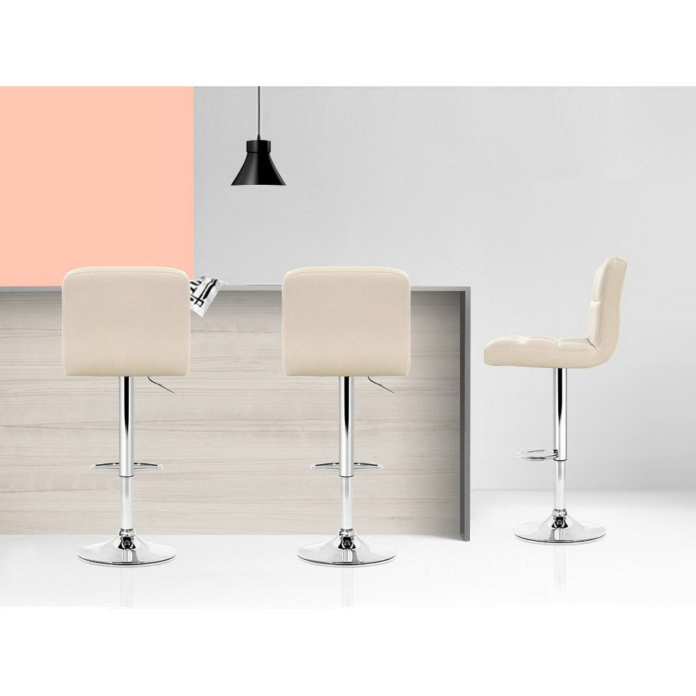 Two Artiss Noel beige bar stools at kitchen counter — Allure Home Collections