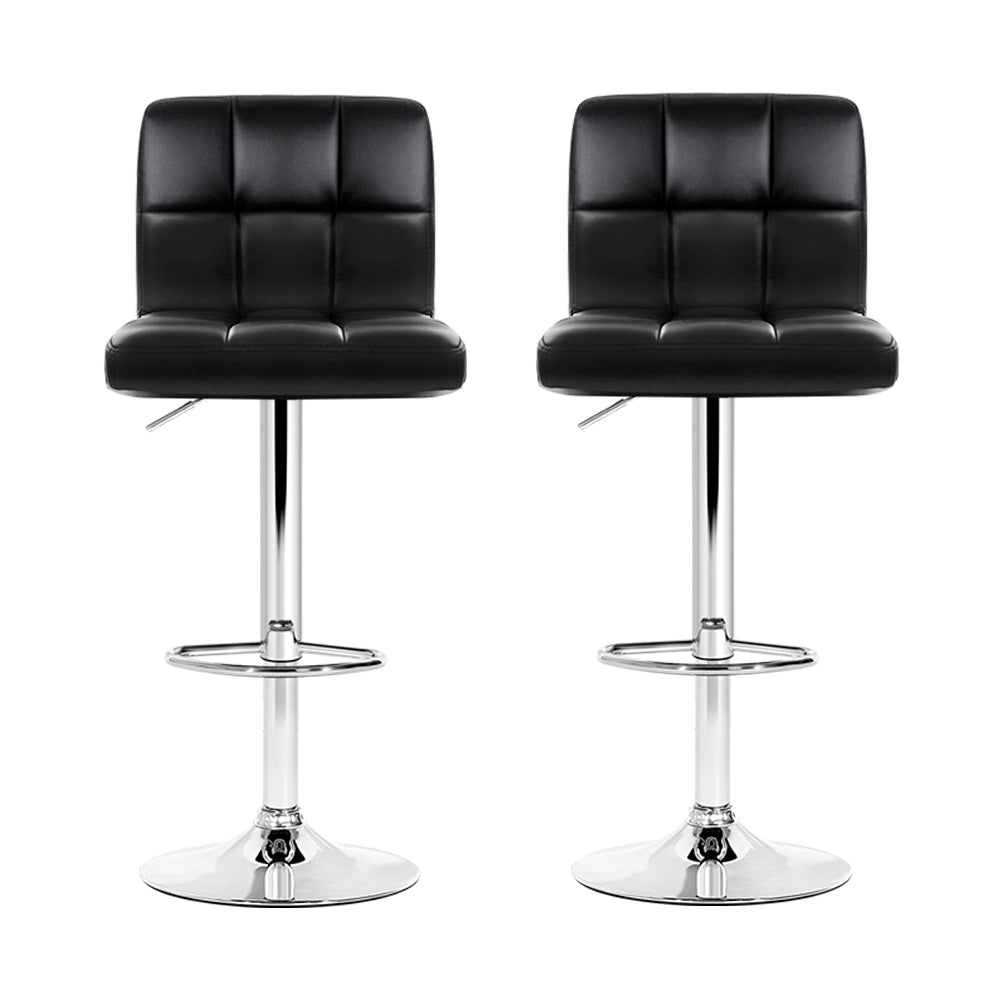 Artiss Noel bar stool beige leather seat and gas lift detail — Allure Home Collections