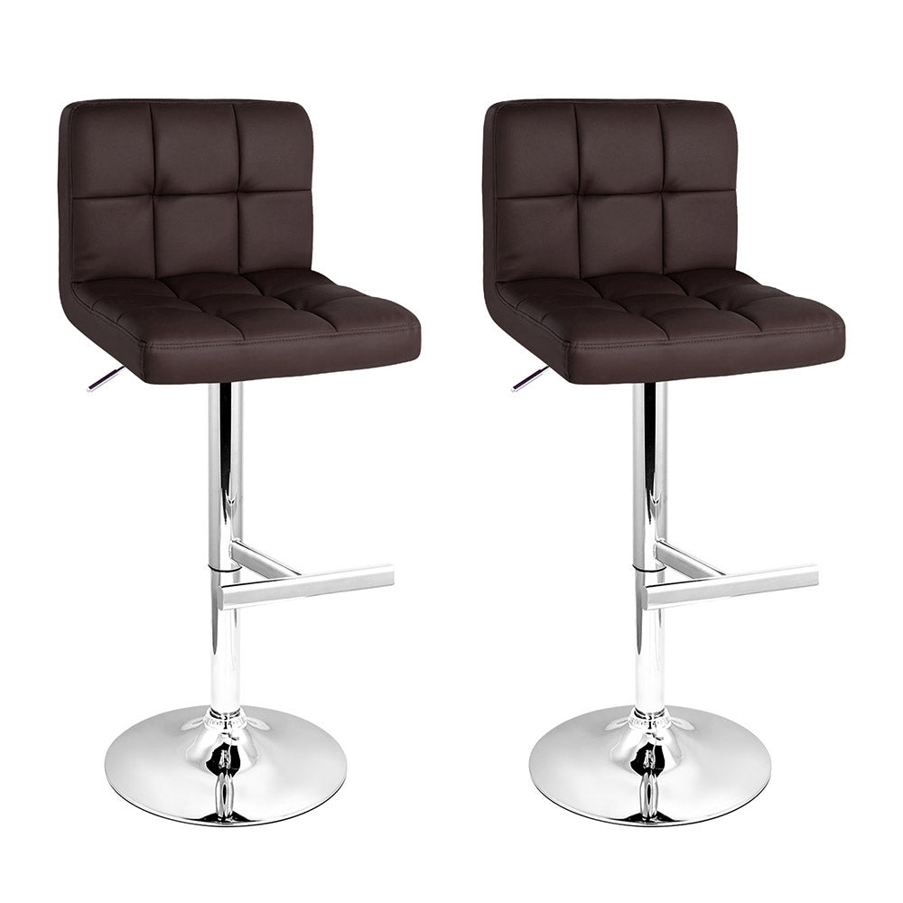 Artiss bar stool patterned backrest and leather seat detail — Allure Home Collections