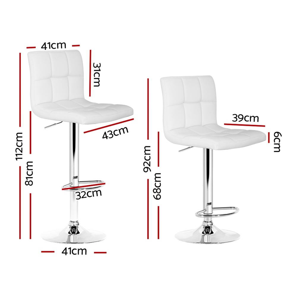 Artiss Noel Leather Gas Lift Bar Stool