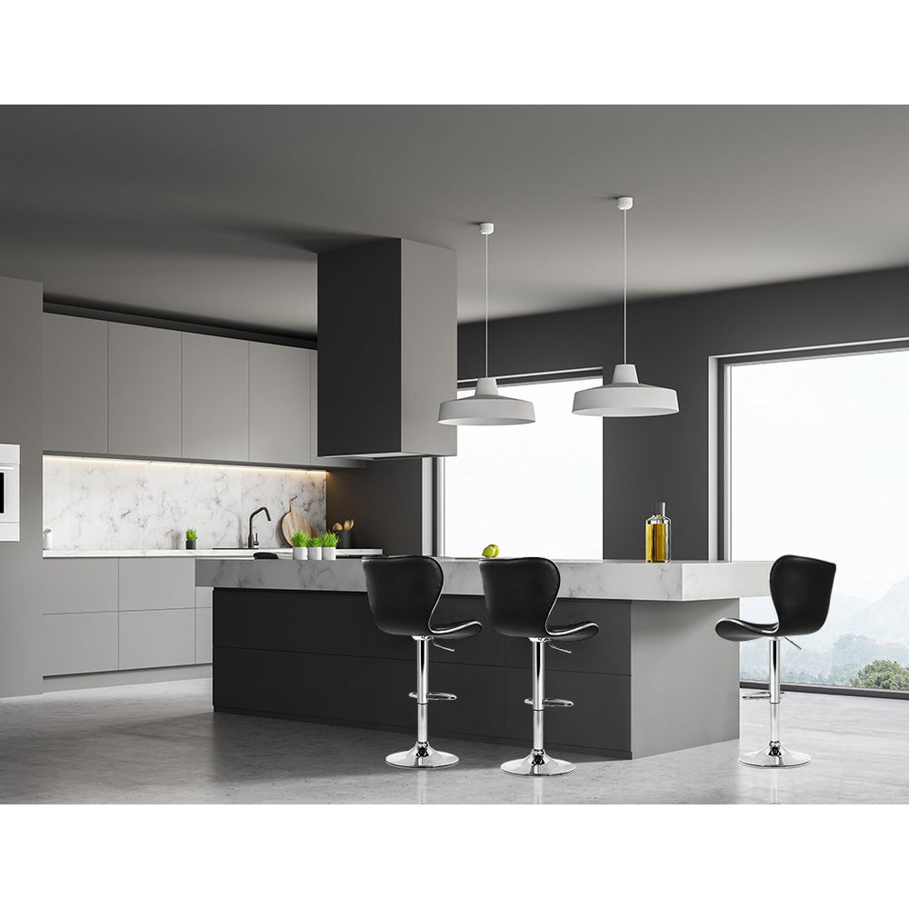 Two Artiss chrome base bar stools in contemporary kitchen — Allure Home Collections