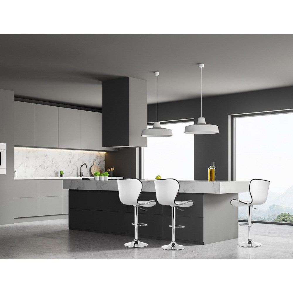 Artiss white leather bar stool padded seat close-up — Allure Home Collections