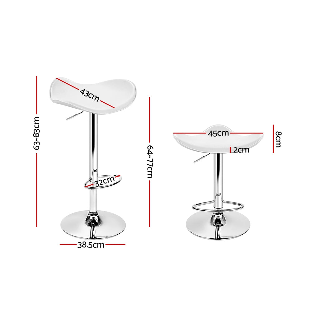 Somers Gas Lift Bar Stool, White 2pcs