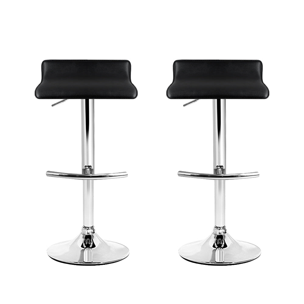 Two Artiss Sena black gas lift bar stools at kitchen counter — Allure Home Collections