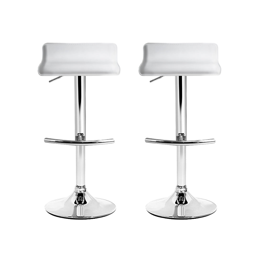 Two Artiss Sena white gas lift bar stools at kitchen counter — Allure Home Collections