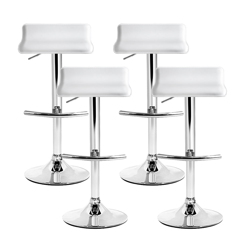 Set of 4 Artiss white gas lift bar stools at kitchen island — Allure Home Collections