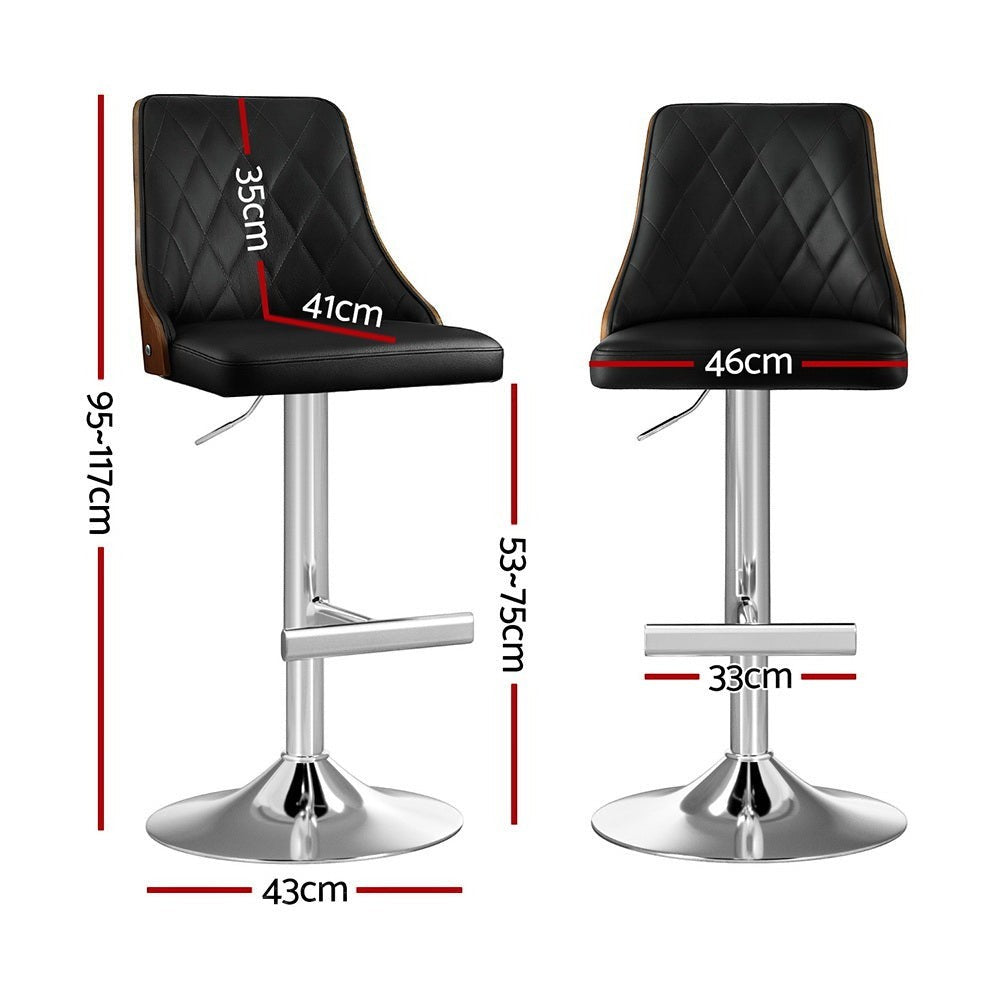 Canadian Bay black gas lift bar stool with bentwood backrest at a kitchen island