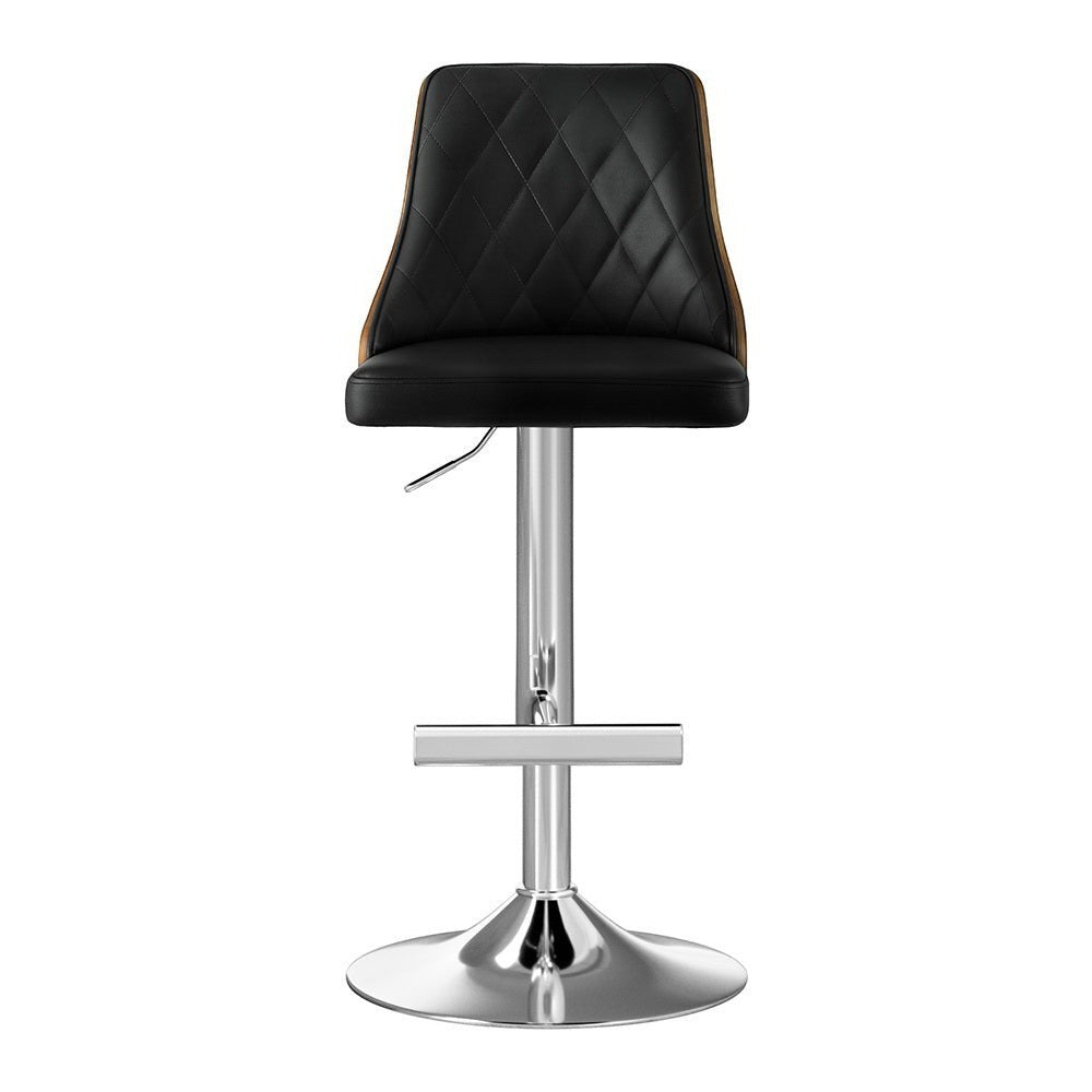 Canadian Bay black gas lift bar stool with bentwood backrest at a kitchen island