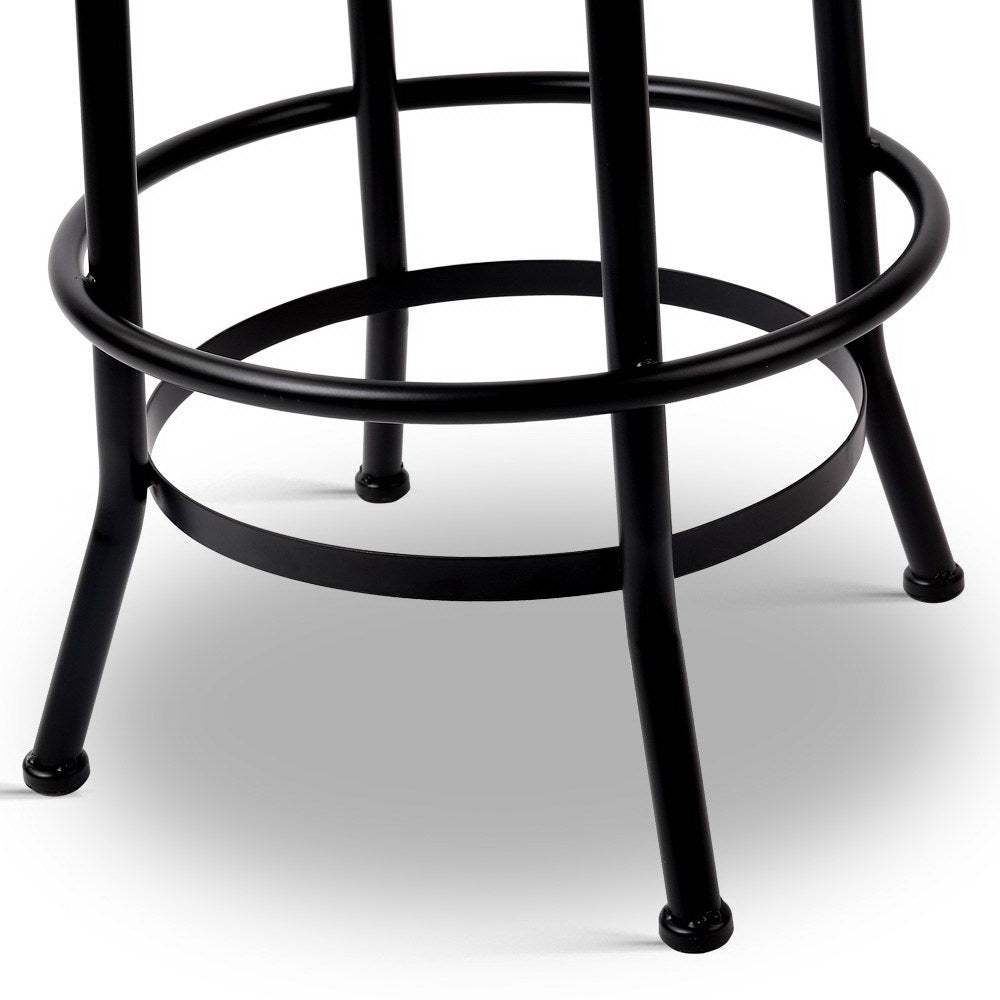 Artiss Angus bar stool elm wood seat close-up — Allure Home Collections