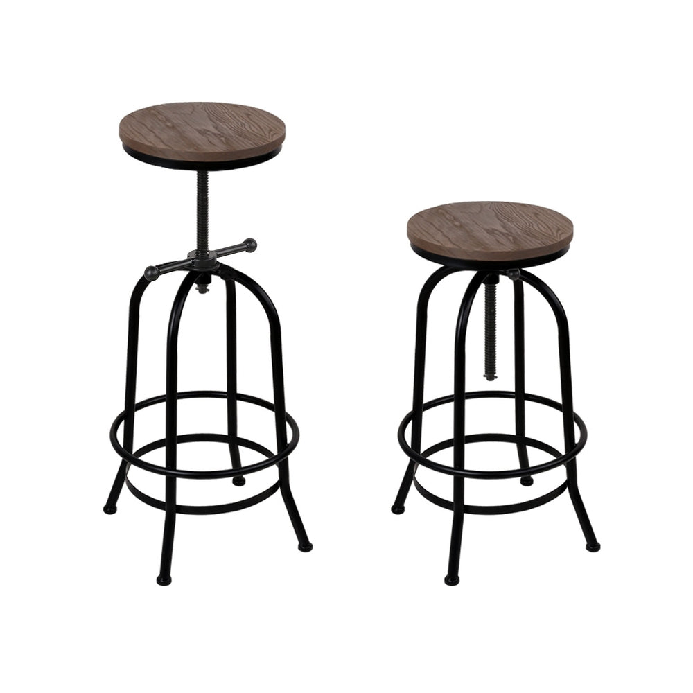 Set of 4 Artiss Angus vintage wooden bar stools at kitchen island — Allure Home Collections