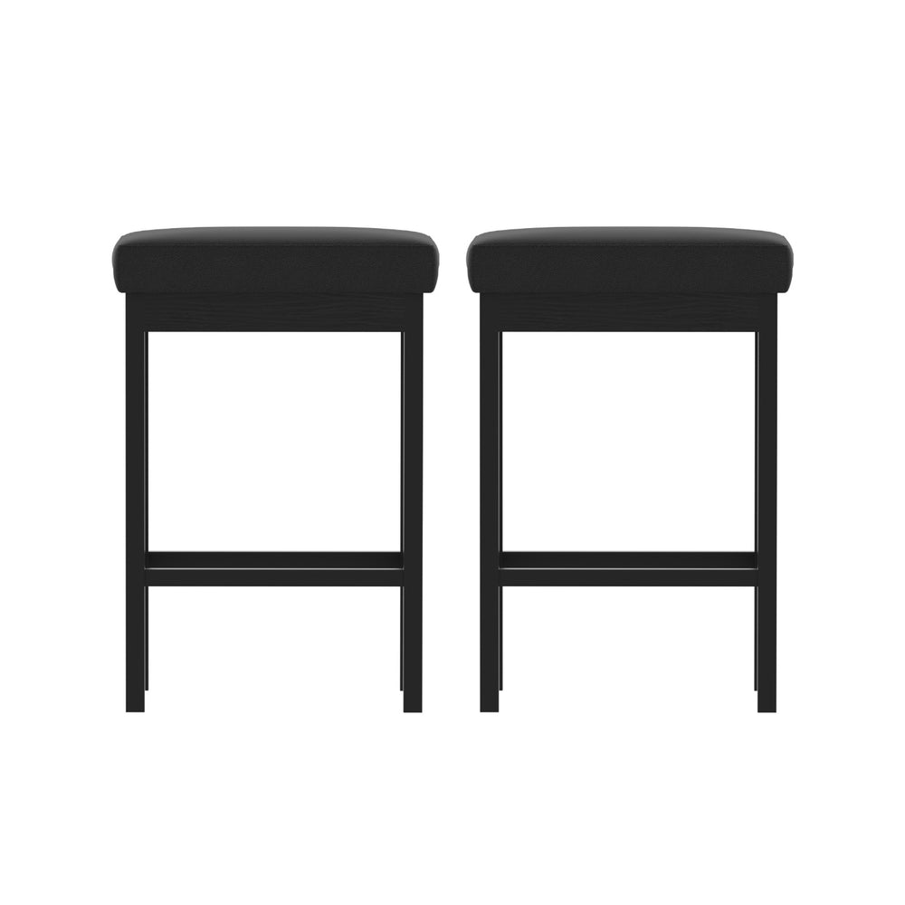 Crib Point Metal Bar Stool, Black 2pcs