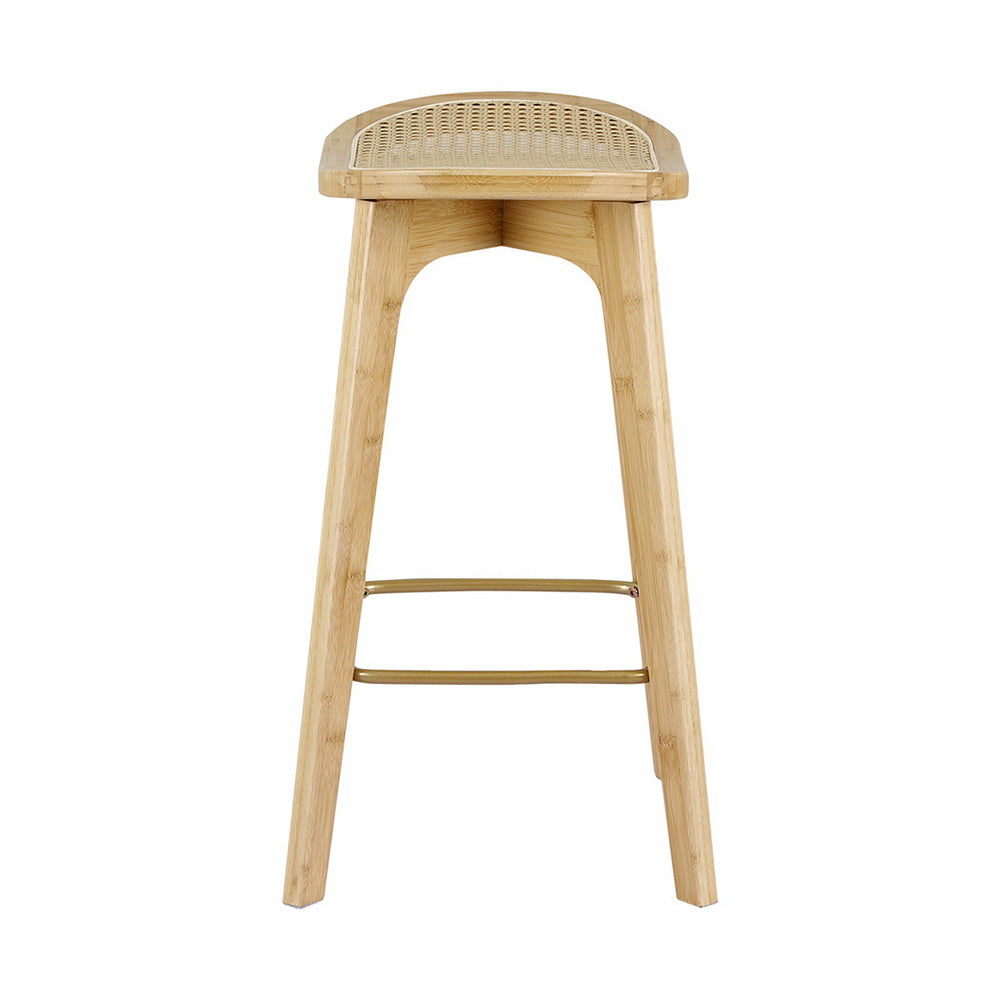 Set of 4 Artiss bamboo rattan bar stools at kitchen island — Allure Home Collections