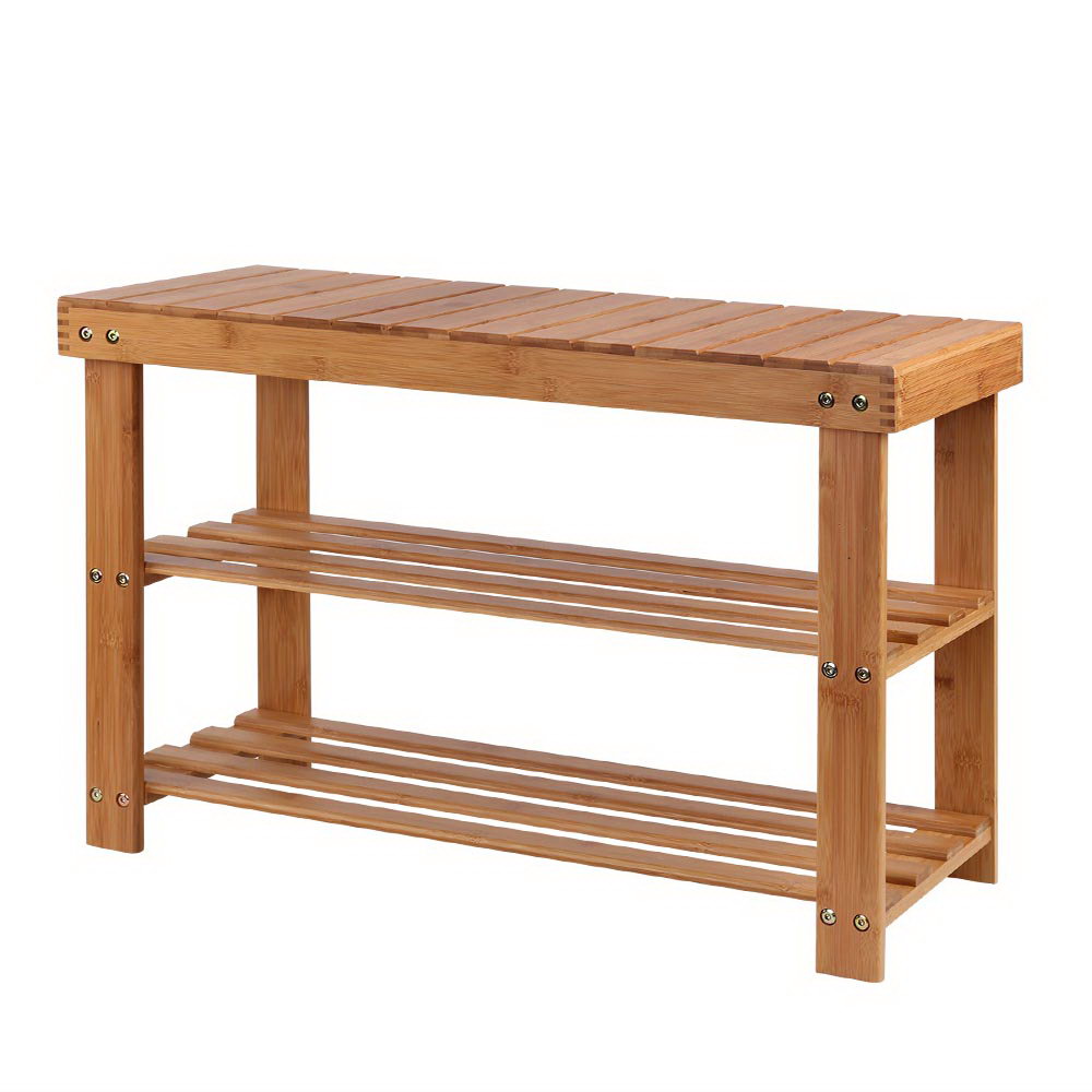 Artiss Bamboo Shoe Rack Bench — 10 Pairs, Timeless Design — Allure Home Collections