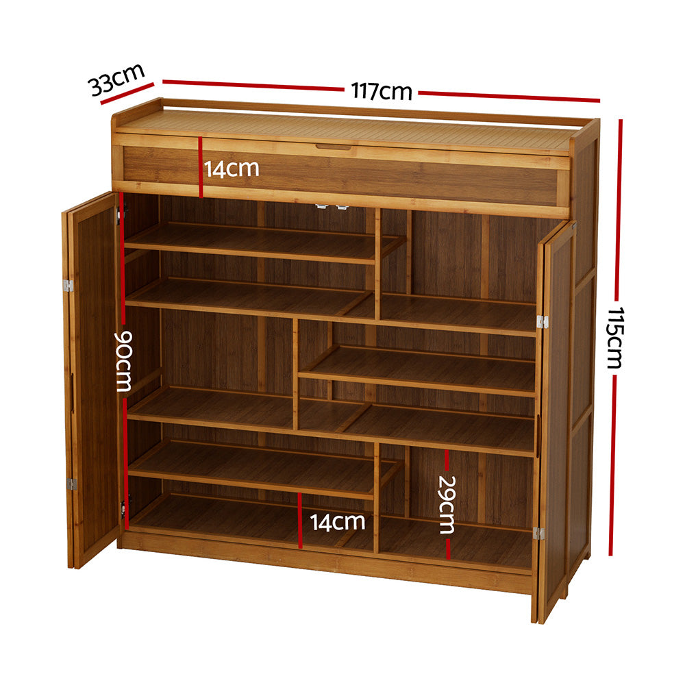Buangor 7 Tier Bamboo Shoe Cabinet, Natural image 2