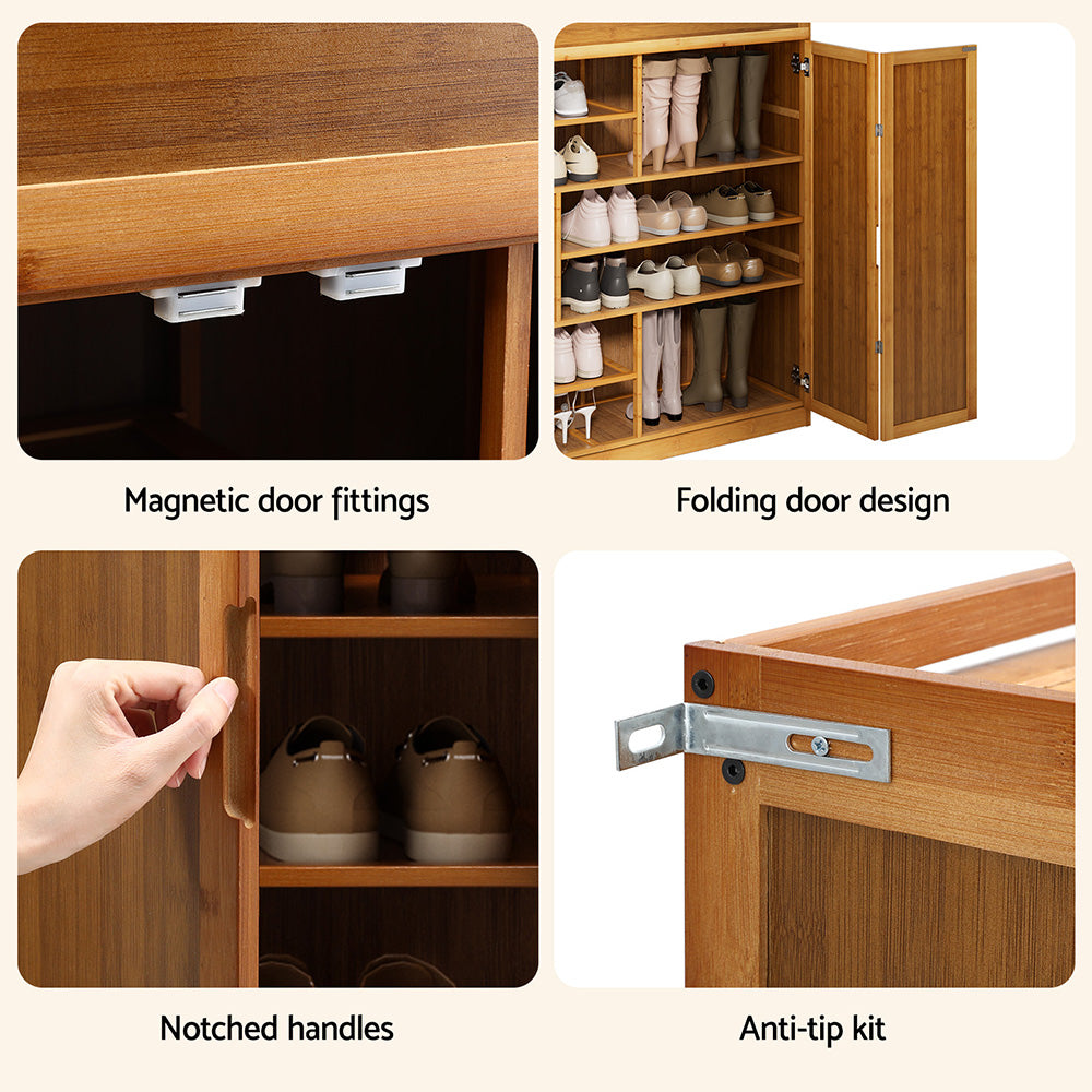 Buangor 7 Tier Bamboo Shoe Cabinet, Natural image 6
