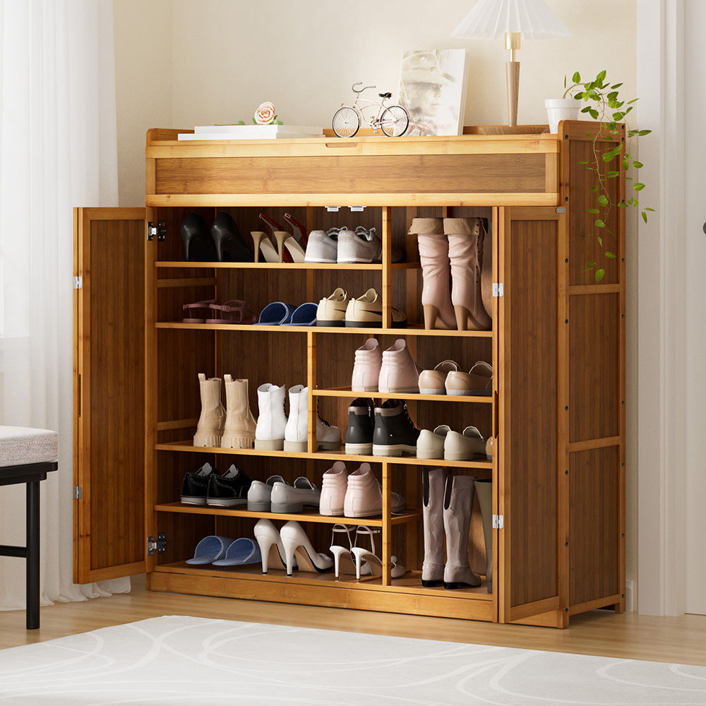 Buangor 7 Tier Bamboo Shoe Cabinet, Natural image 7