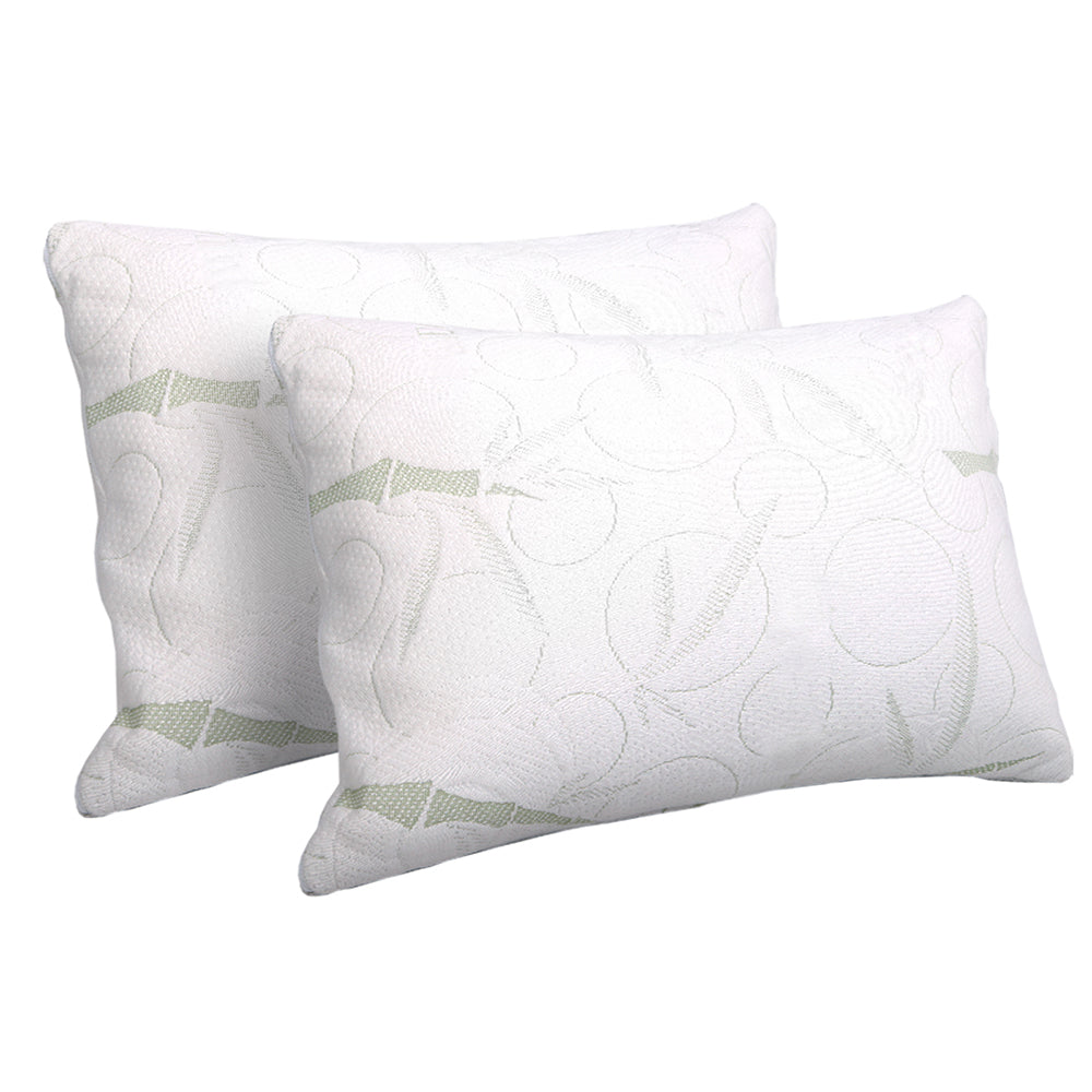 Giselle Bedding Bamboo Memory Foam Pillow Twin Pack — High-Density, Eco-Friendly — Allure Home Collections