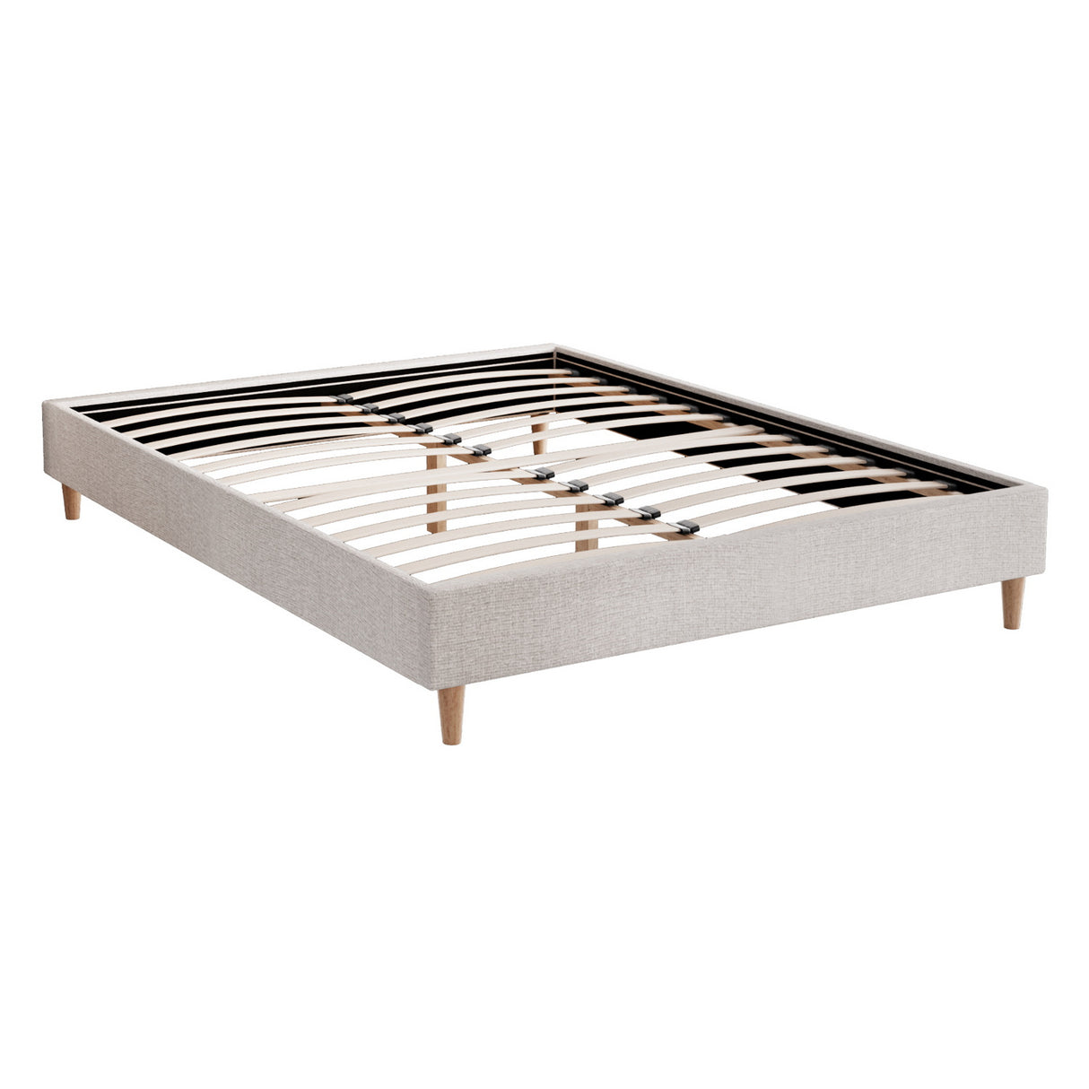 Turin Double Bed Base, Beige