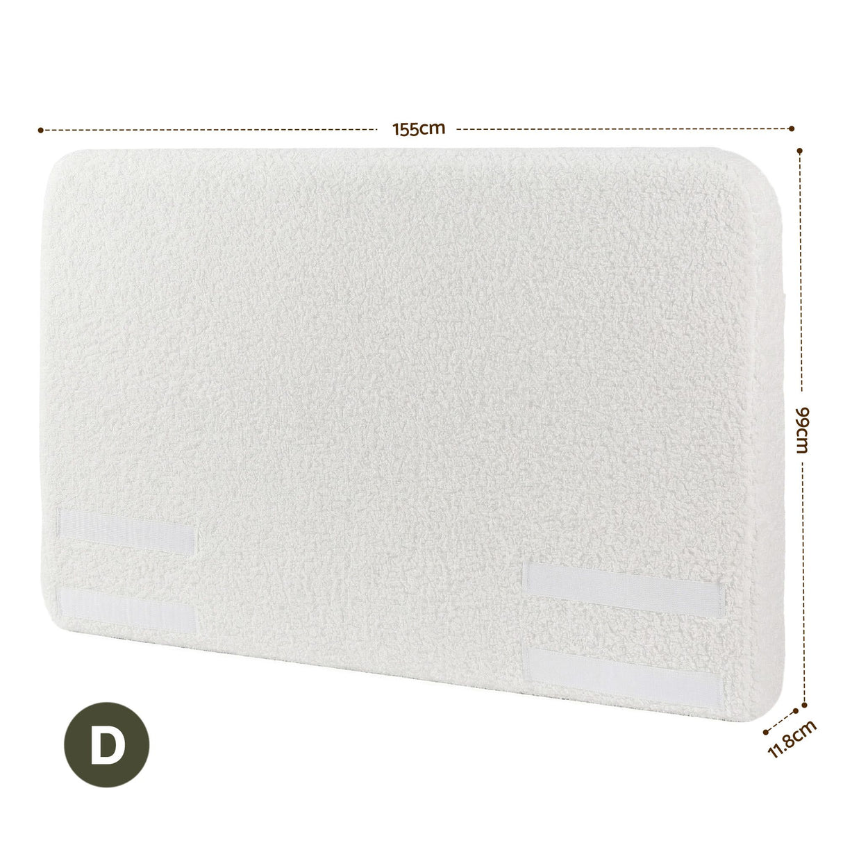 Buckenderra Boucle Bed Head, White Double