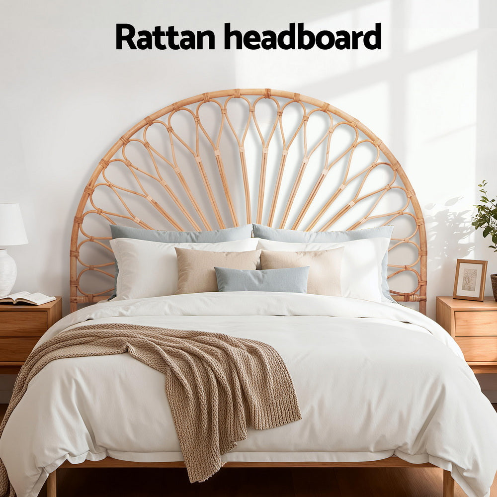 Island Bend Rattan Bed Head, Pine Double