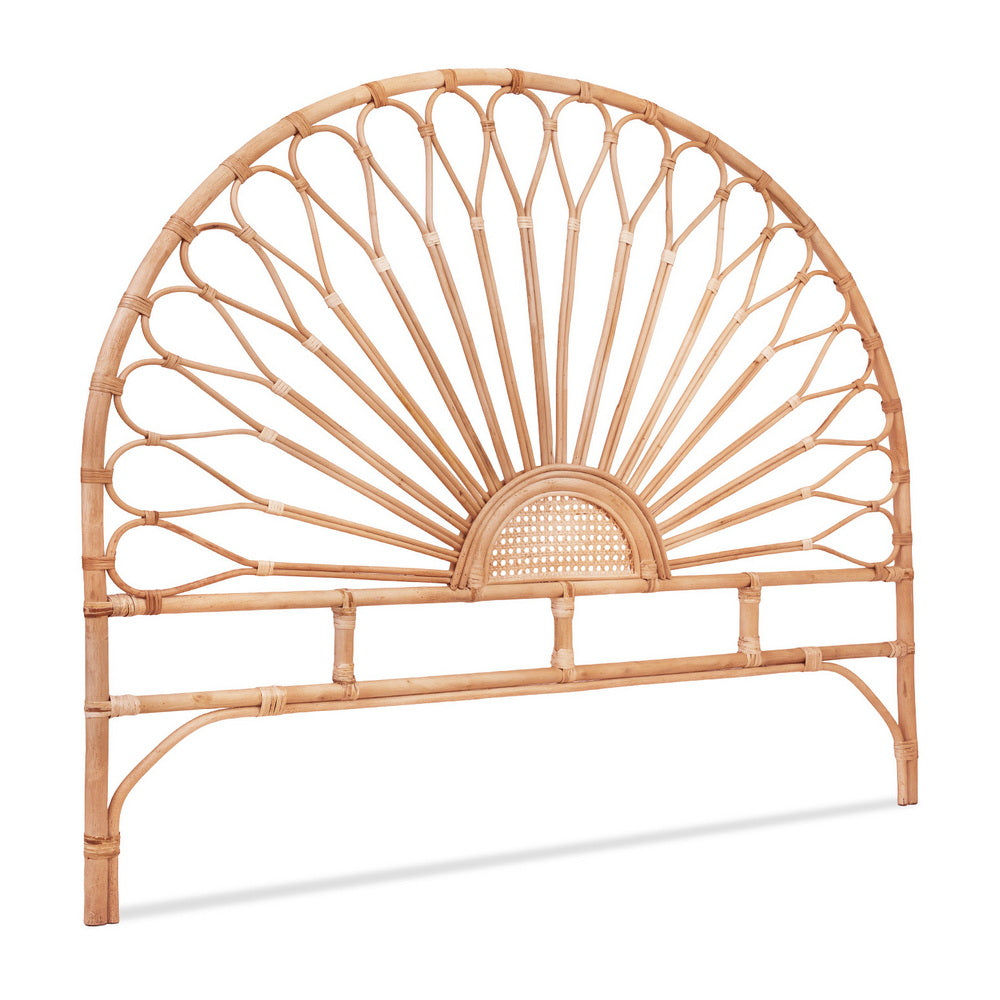 Island Bend pine rattan bed head in a modern bedroom