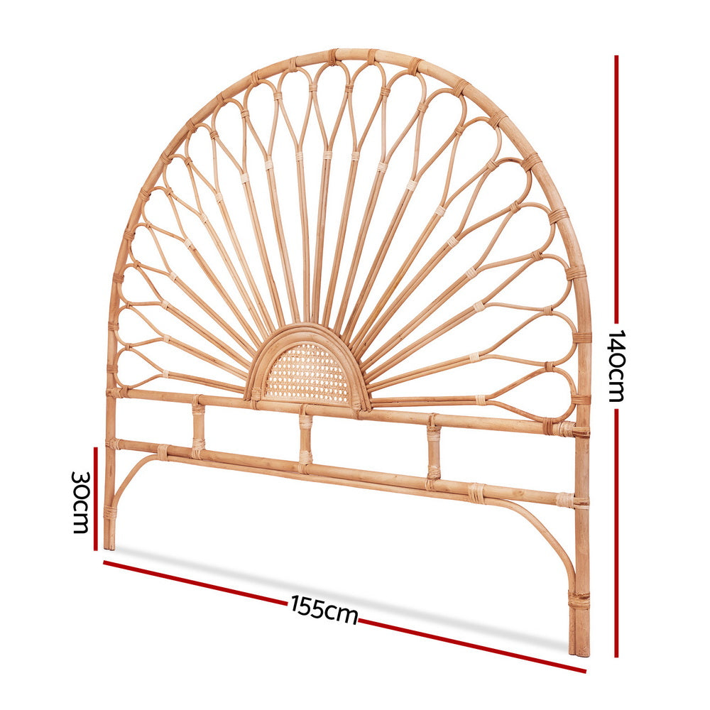 Island Bend Rattan Bed Head, Pine Queen