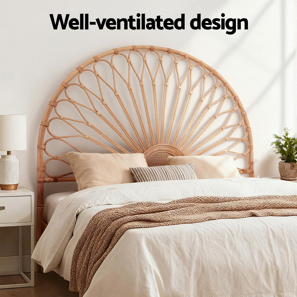 Island Bend Rattan Bed Head, Pine Queen