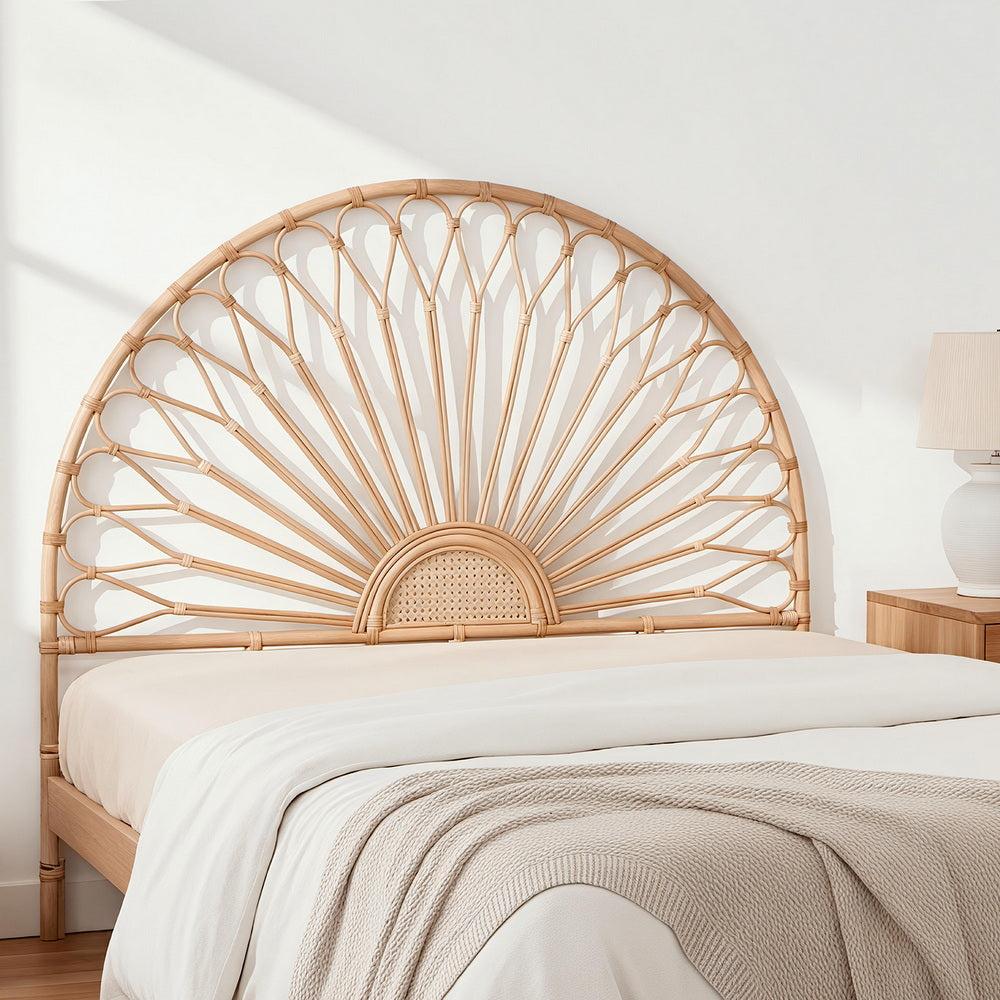 Island Bend Rattan Bed Head, Pine Queen