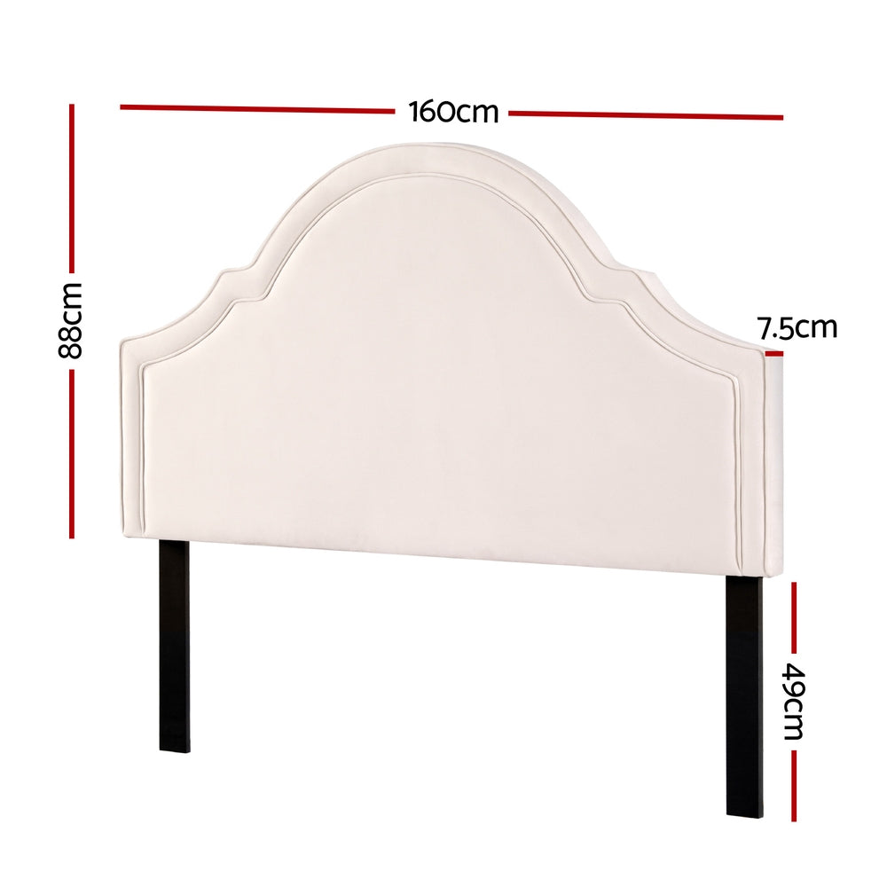 Cooma Scalloped Bed Head, Beige Queen image 2