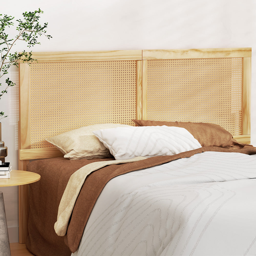 Aosta Pine Queen bed frame in a modern bedroom