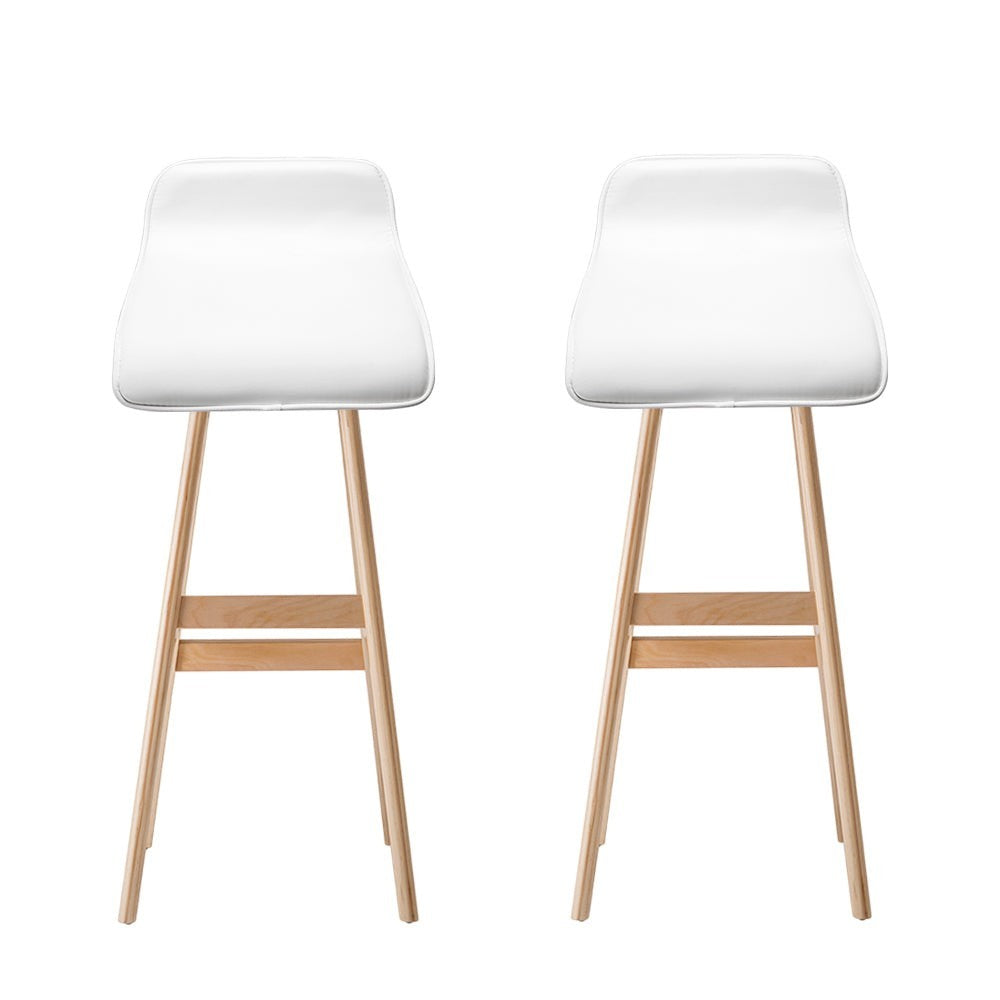 Moorabbin white bentwood faux leather bar stool at a kitchen counter