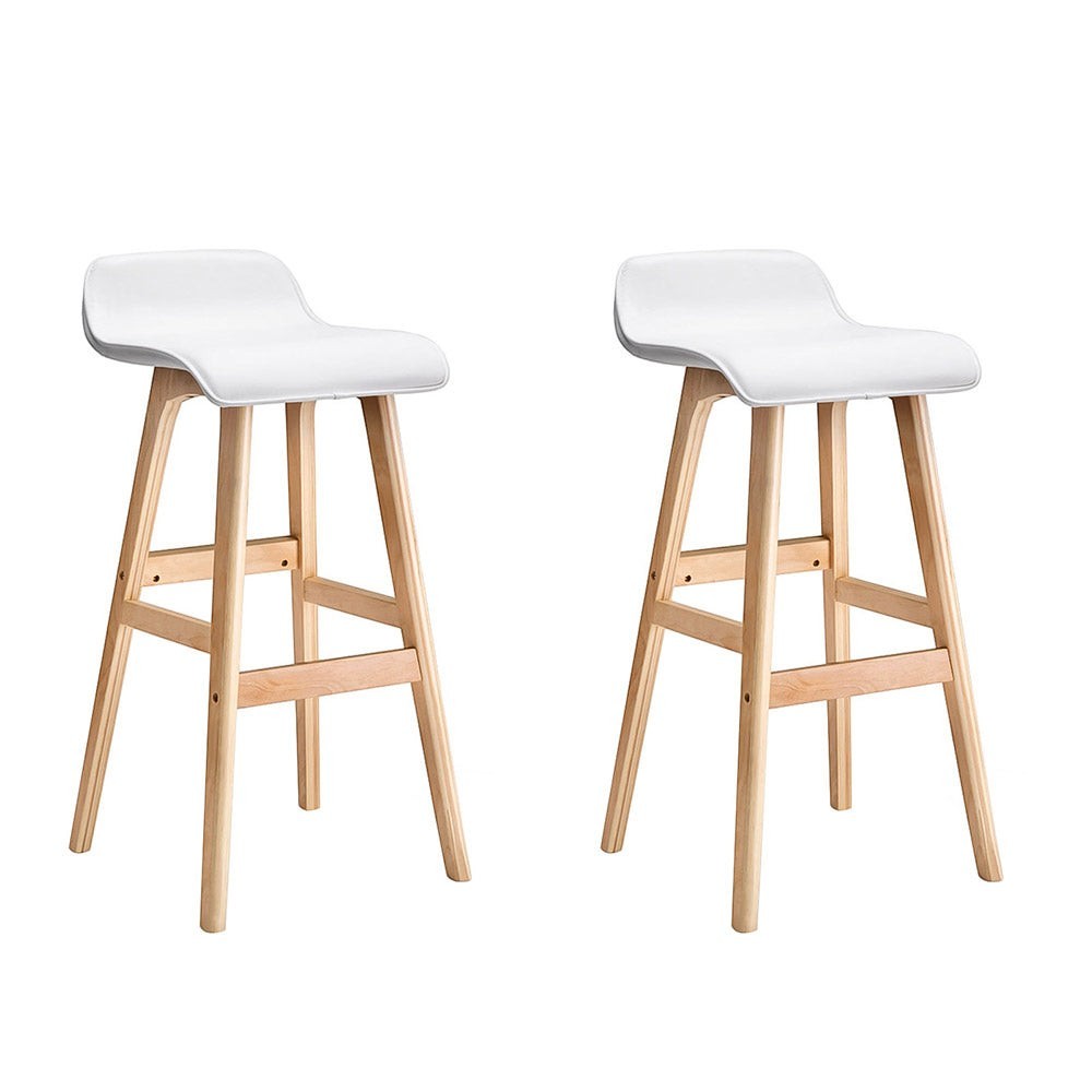 Moorabbin white bentwood faux leather bar stool at a kitchen counter