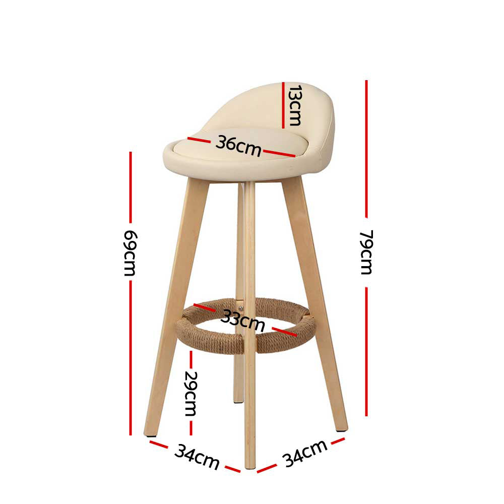 Artiss bar stool padded seat and low backrest detail — Allure Home Collections