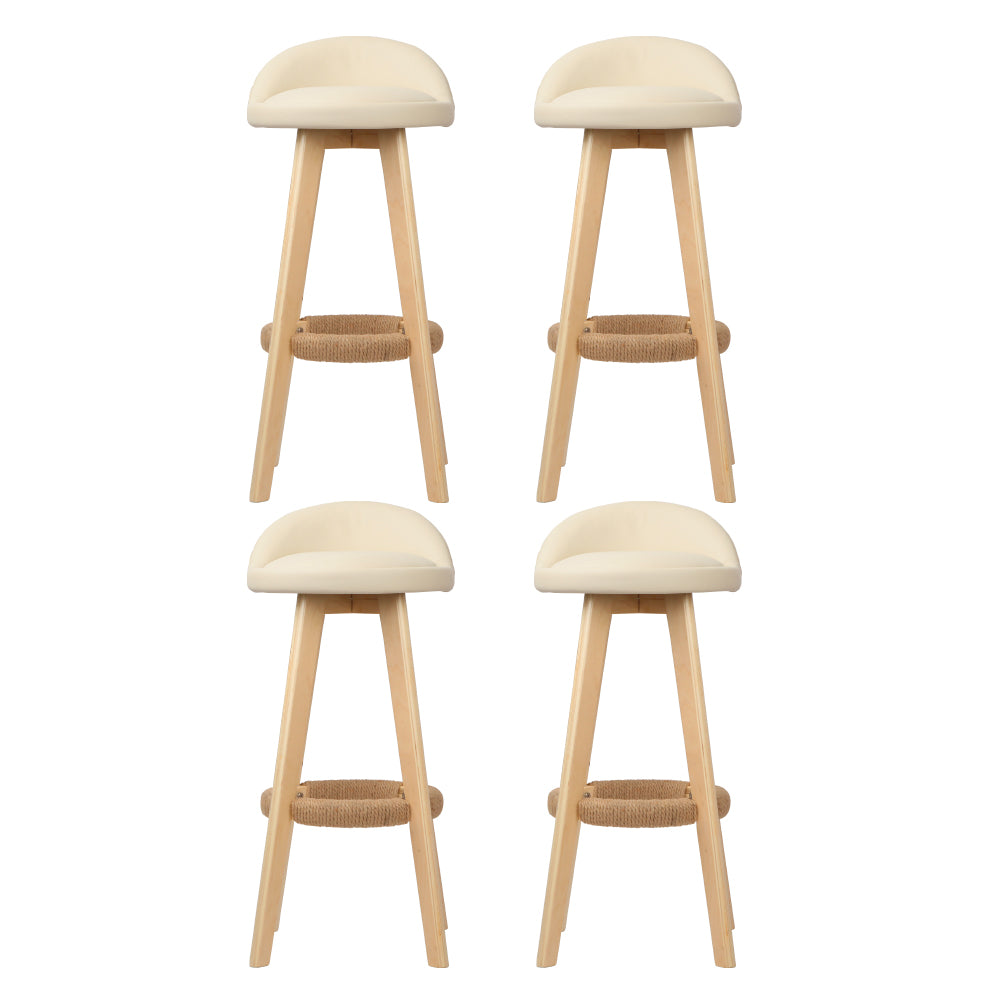 Set of 4 Artiss Dalvey beige bar stools at kitchen island — Allure Home Collections