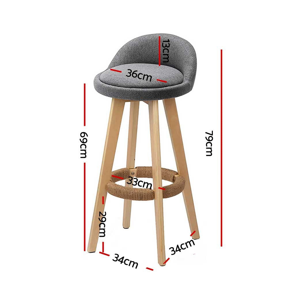 Skye grey bentwood bar stool with padded fabric seat in a modern kitchen