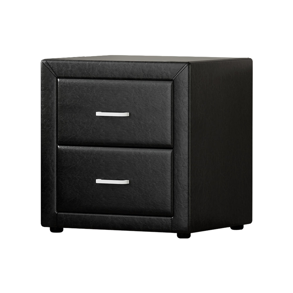Wyrallah Upholstered Bedside Table, Black
